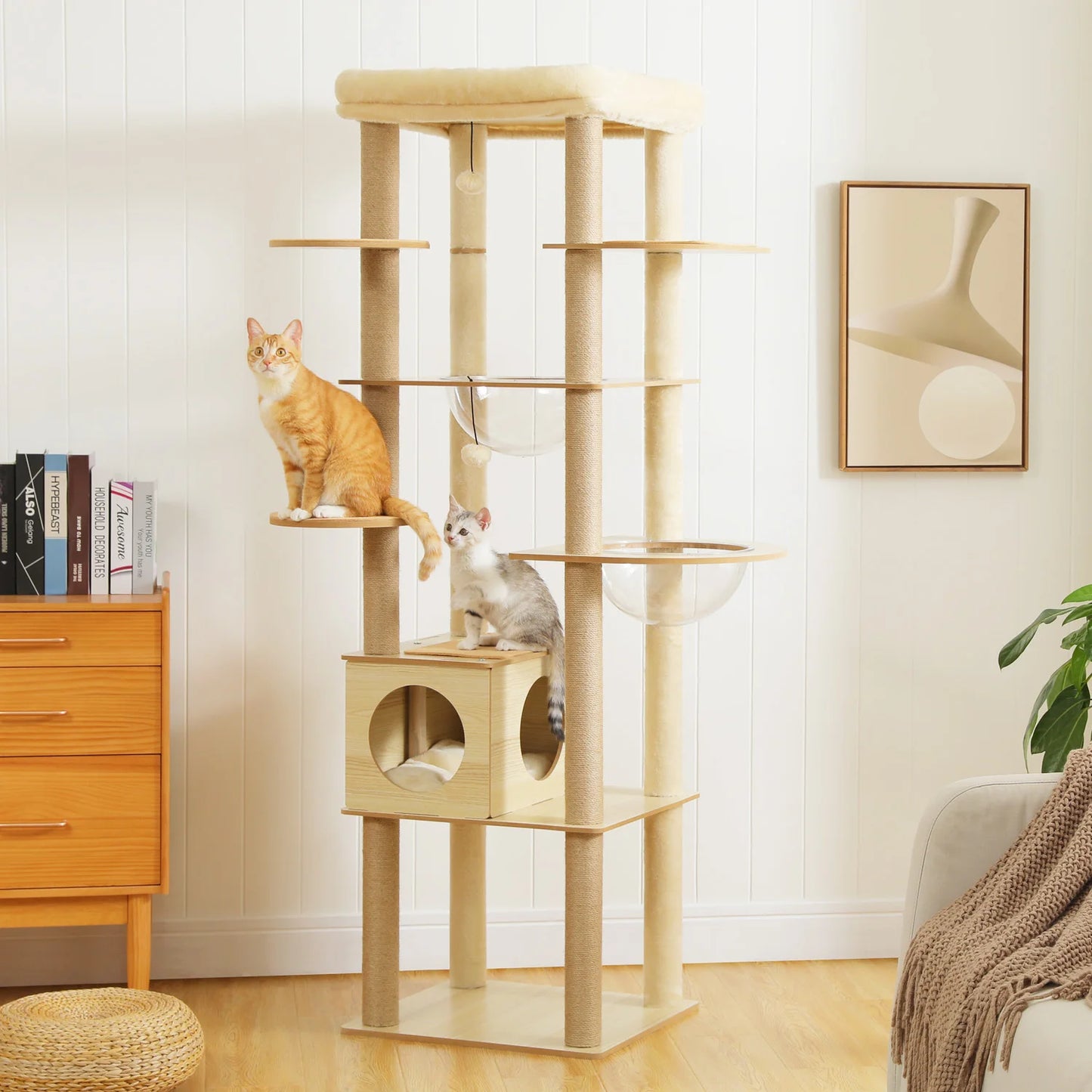 The Kingdom - Multi-Level Cat Tree Tower with Hammock, Condo & Scratching Posts