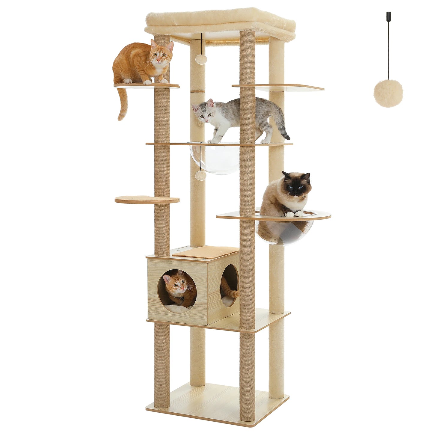 The Kingdom - Multi-Level Cat Tree Tower with Hammock, Condo & Scratching Posts