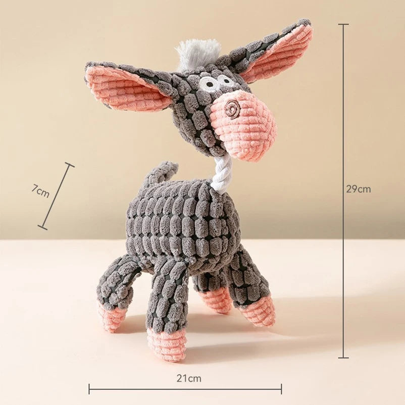 The Donkey Buddy — Squeaky Plush Rope Toy