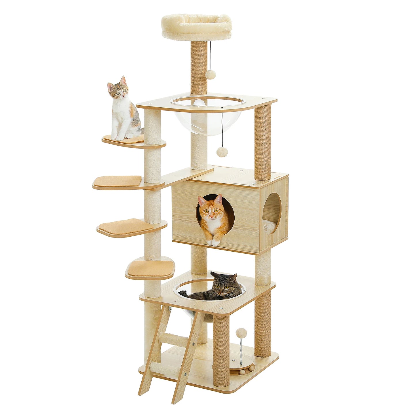 The Kingdom - Multi-Level Cat Tree Tower with Hammock, Condo & Scratching Posts