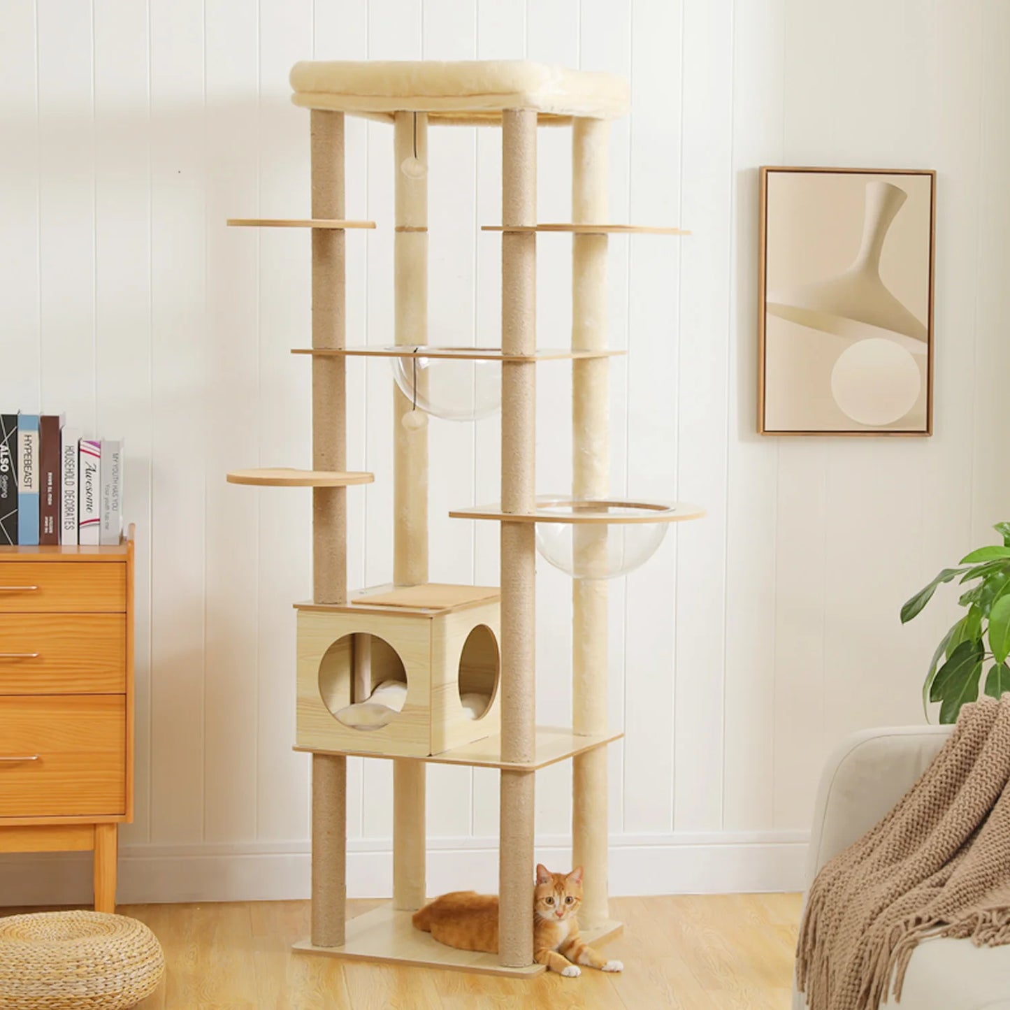 The Kingdom - Multi-Level Cat Tree Tower with Hammock, Condo & Scratching Posts
