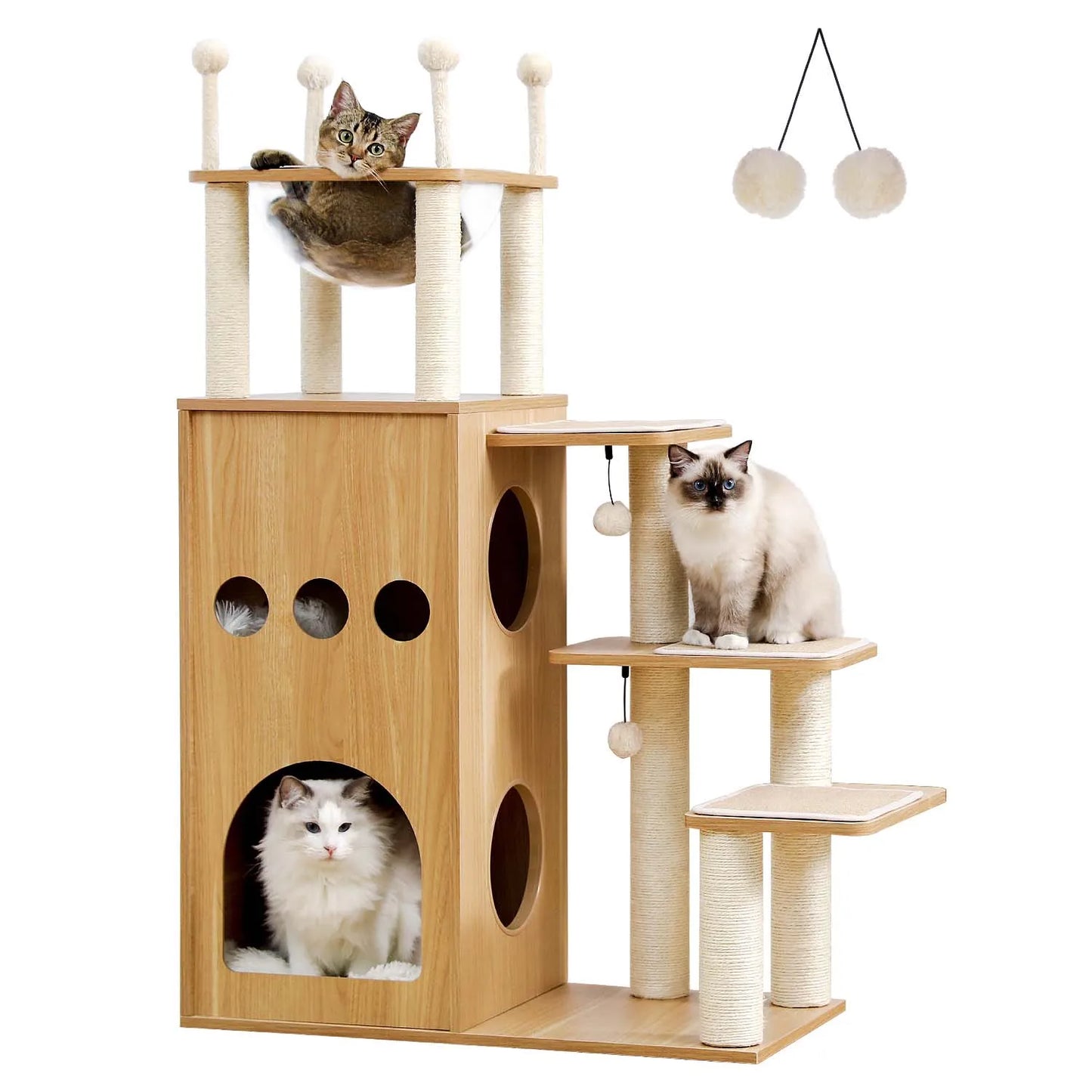 The Kingdom - Multi-Level Cat Tree Tower with Hammock, Condo & Scratching Posts