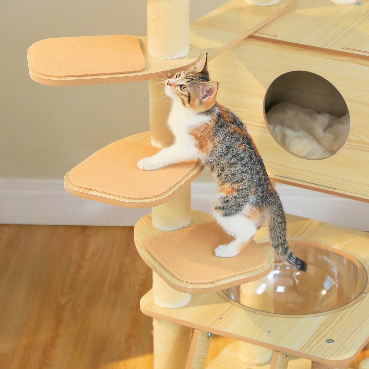 The Kingdom - Multi-Level Cat Tree Tower with Hammock, Condo & Scratching Posts