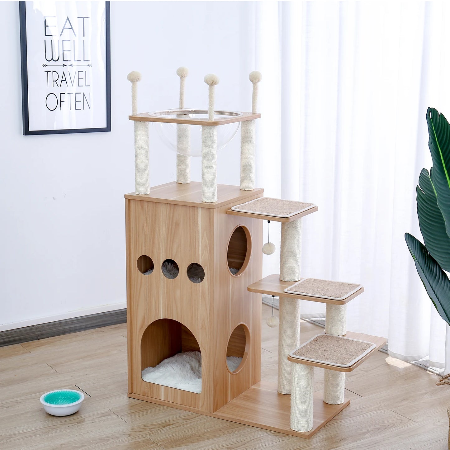 The Kingdom - Multi-Level Cat Tree Tower with Hammock, Condo & Scratching Posts