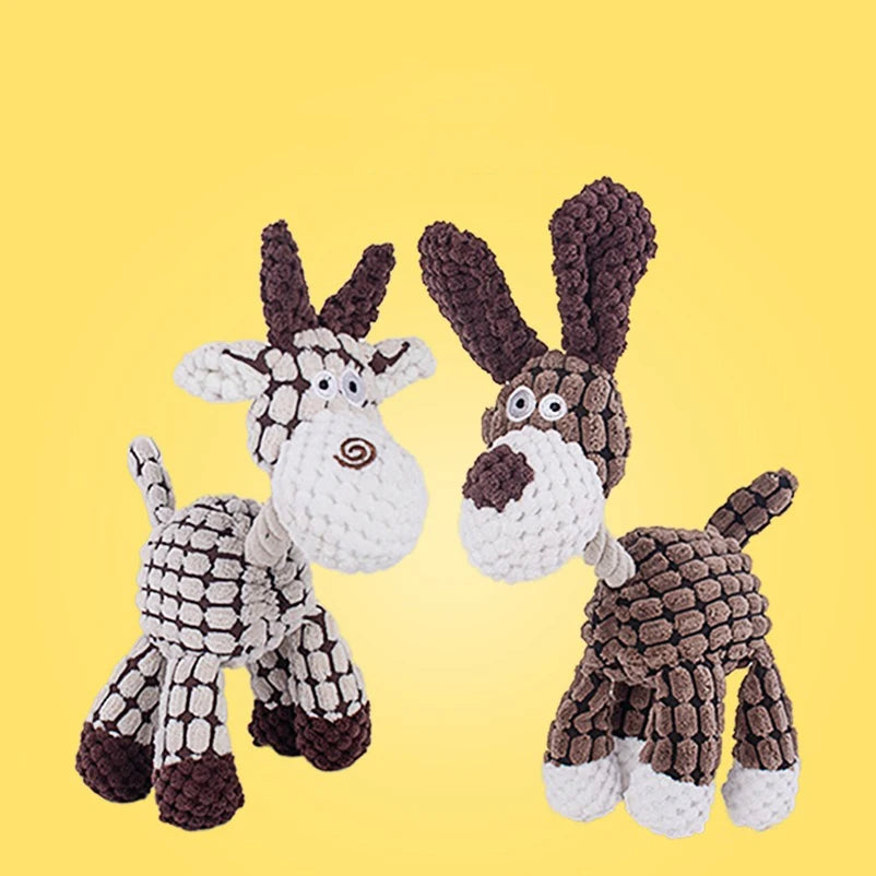 The Donkey Buddy — Squeaky Plush Rope Toy