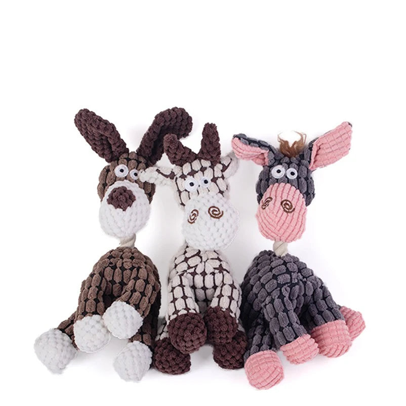 The Donkey Buddy — Squeaky Plush Rope Toy
