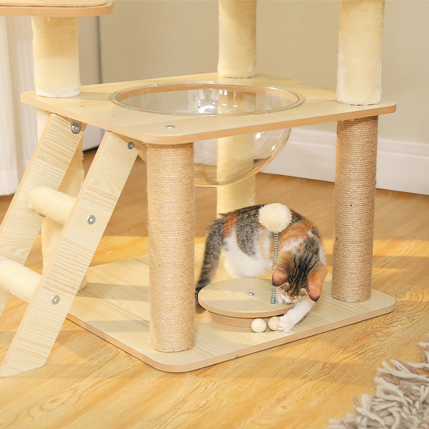 The Kingdom - Multi-Level Cat Tree Tower with Hammock, Condo & Scratching Posts