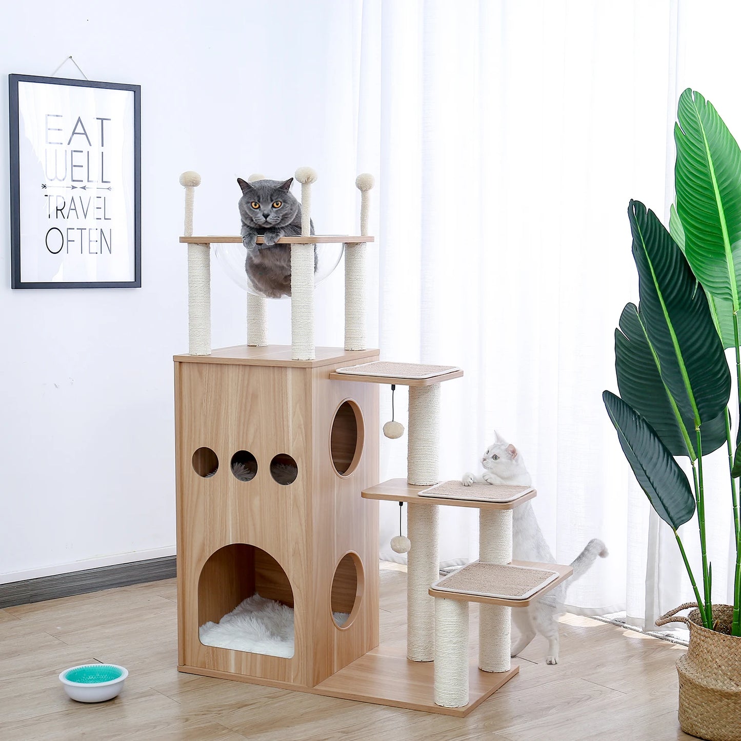 The Kingdom - Multi-Level Cat Tree Tower with Hammock, Condo & Scratching Posts
