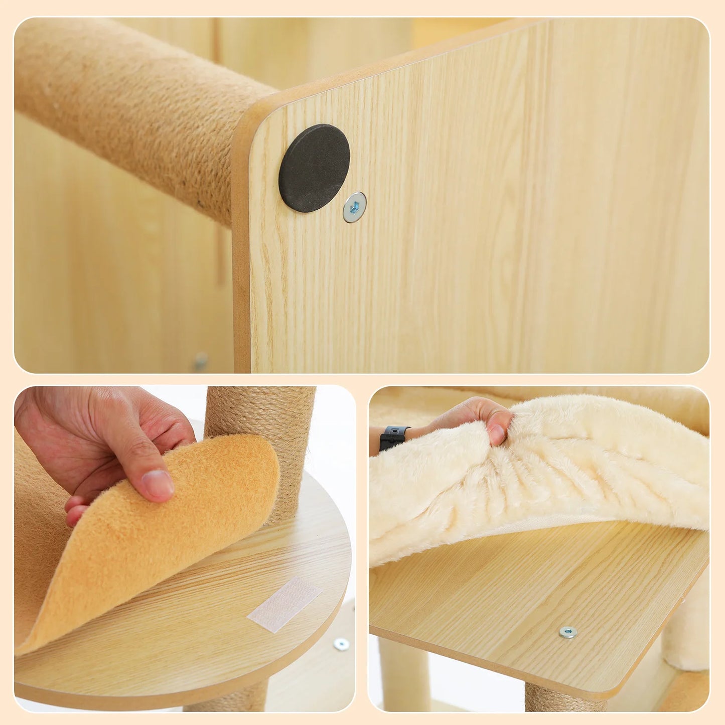 The Kingdom - Multi-Level Cat Tree Tower with Hammock, Condo & Scratching Posts