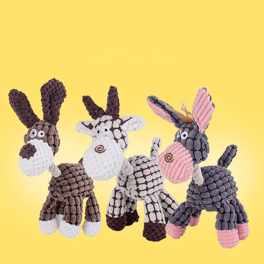 The Donkey Buddy — Squeaky Plush Rope Toy