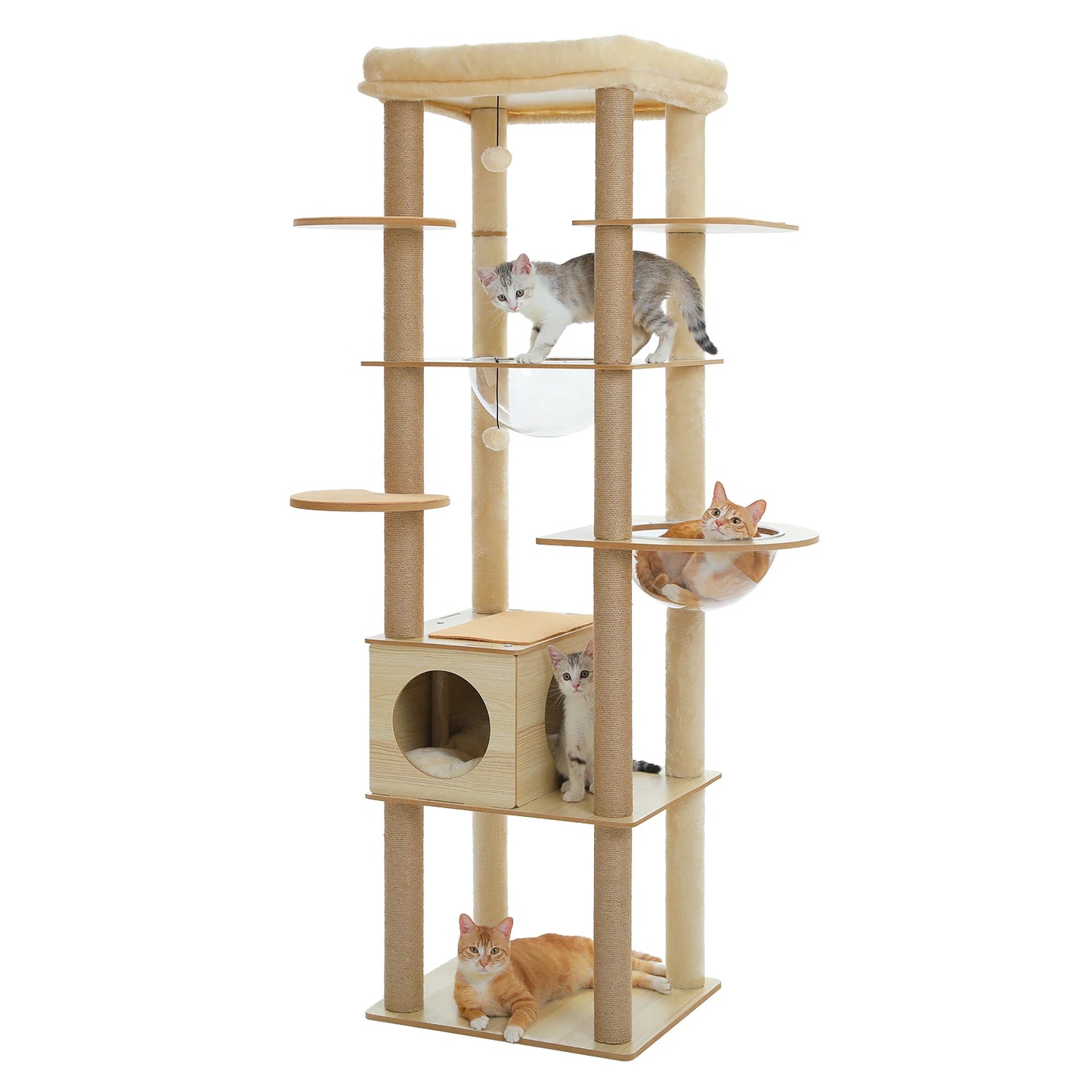 The Kingdom - Multi-Level Cat Tree Tower with Hammock, Condo & Scratching Posts