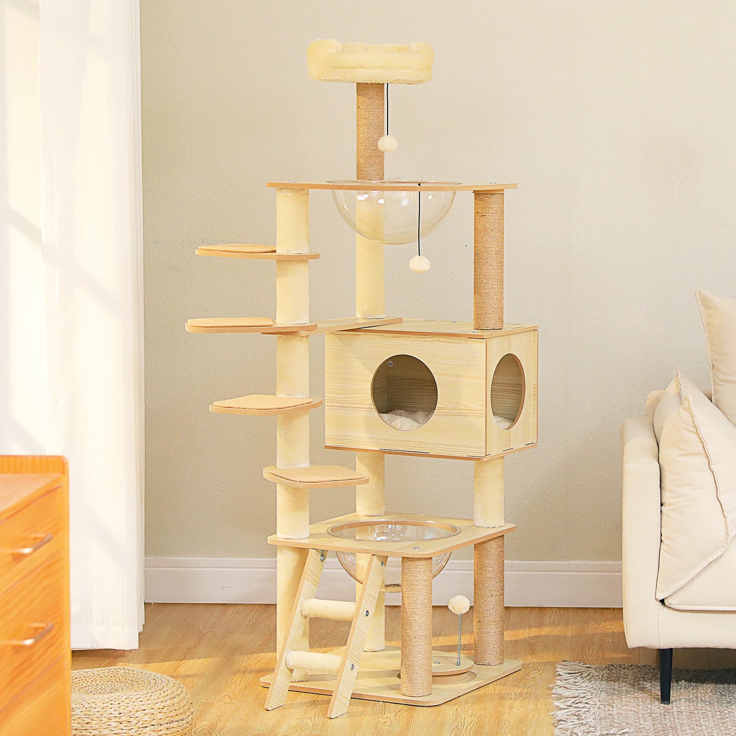 The Kingdom - Multi-Level Cat Tree Tower with Hammock, Condo & Scratching Posts