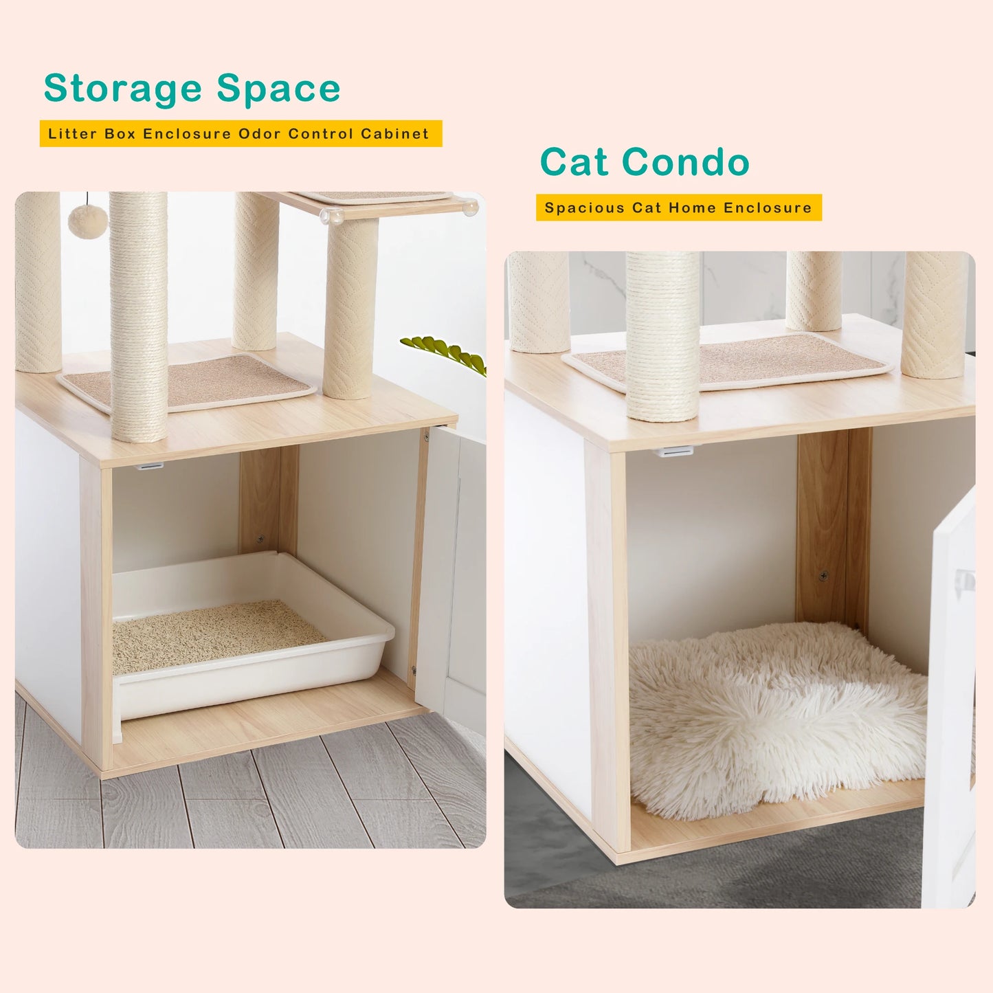 The Kingdom - Multi-Level Cat Tree Tower with Hammock, Condo & Scratching Posts