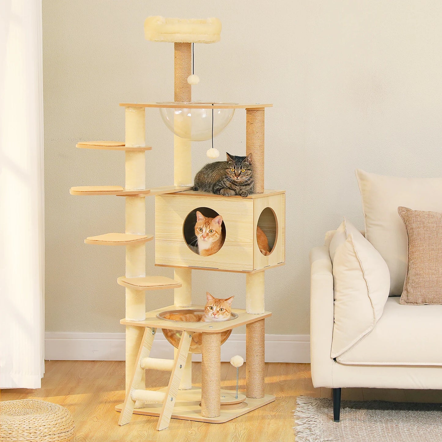 The Kingdom - Multi-Level Cat Tree Tower with Hammock, Condo & Scratching Posts
